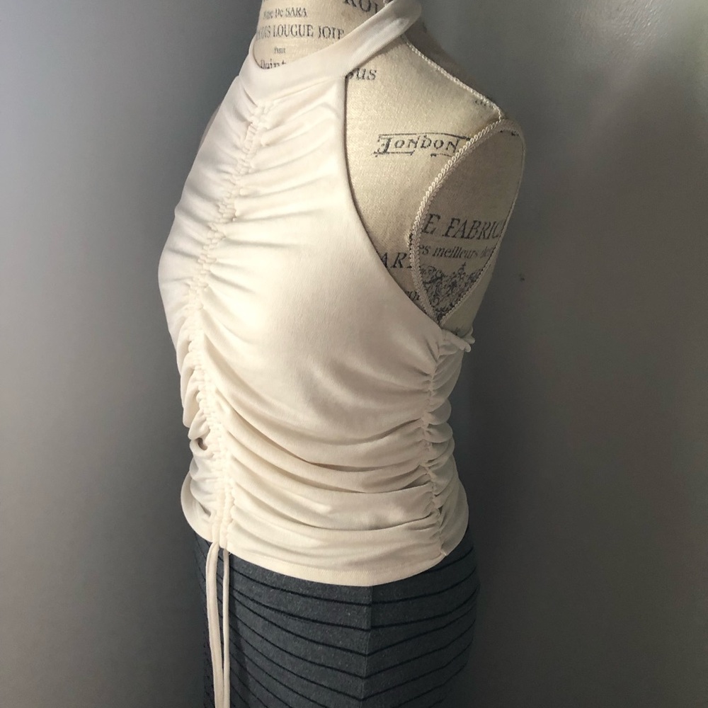 Express Cream Ruched Halter Top - Picture 5 of 6